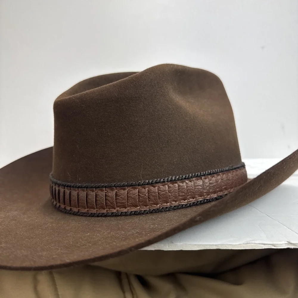 John B Stetson 3X Beaver Cowboy Hat Size 7 1/2  Brown XXX Stetson